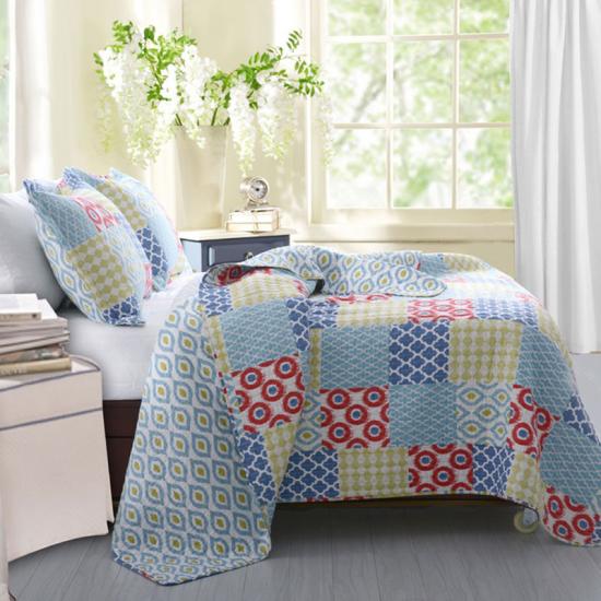 cxmicrotex Blommor Patchwork Print Quiltat överkast