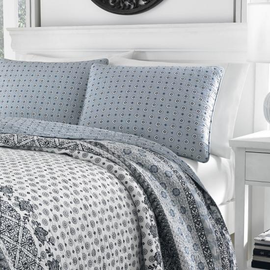 cxmicrotex Boho Stripe Cottontage Quilt Set Stitching Sängkläder
