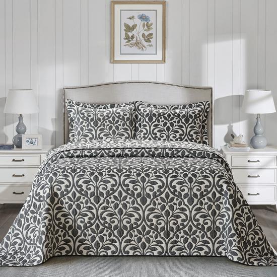 cxmicrotex Damask Jacquard Sängöverkast Quiltad Sängkläder Set