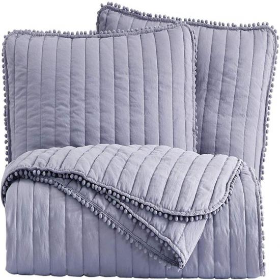 Pompom Quilt Set Lila Färg
