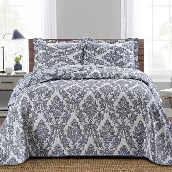 cxmicrotex Damask Jacquard Sängöverkast Quiltad Sängkläder Set