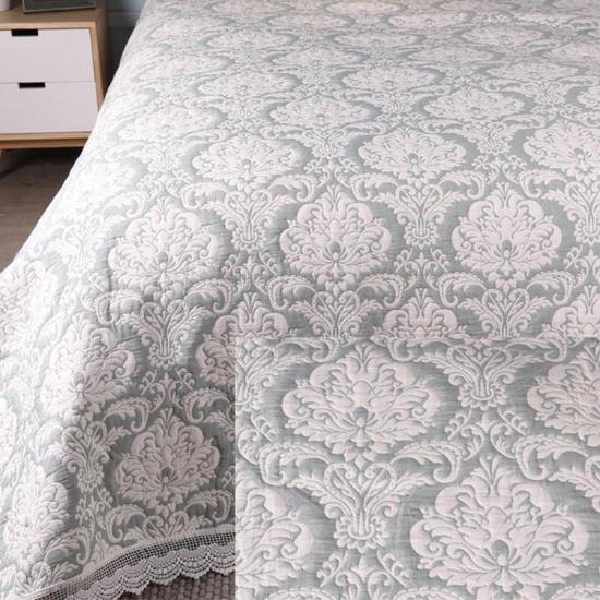 cxmicrotex Medallion Jacquard Quilt Spets Trim Överkast