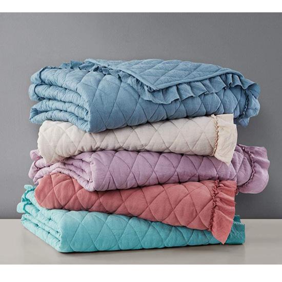 cxmicrotex Quilted Throw Stone Washed Filt 50x60