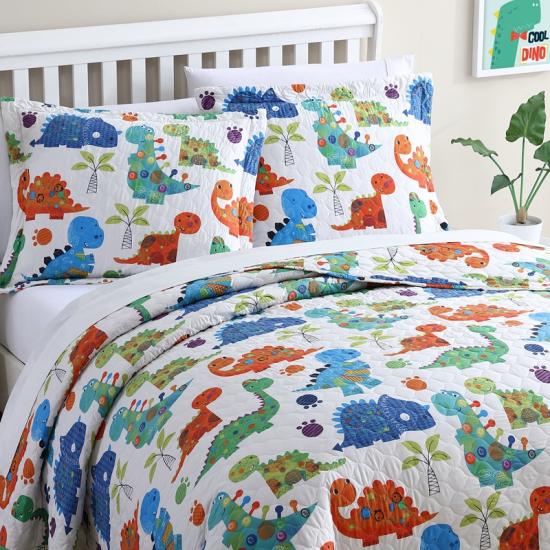 cxmicrotex Kids Twin Sängkläder Set Dinosaur Quilted Överkast