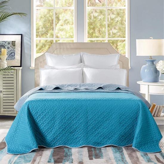 1 bit Pinsonic Quilt Set Scollape Vändbar Enfärgad Överkast 220x240cm