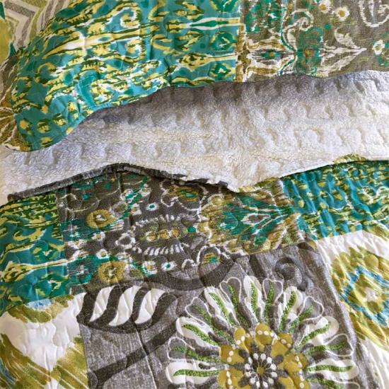 Patchwork Sherpa Quilt Och Sham Set