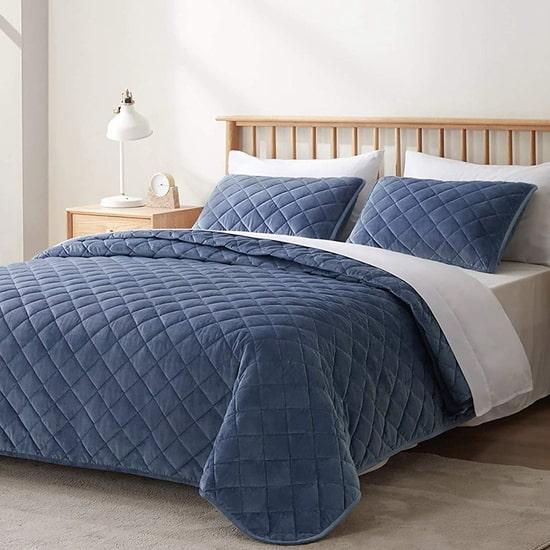 cxmicrotex Vinter Sängkläder Collection Unik Geometrisk Quilted Sammet Quilt Set